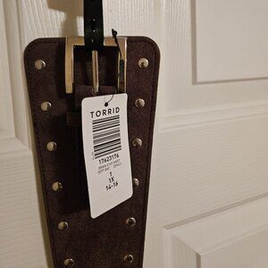 COPY - Torrid Plus Brown Belt with Silver Accents